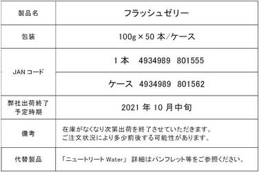 「「フラッシュゼリー」 製造及び出荷終了のご案内」の関連画像