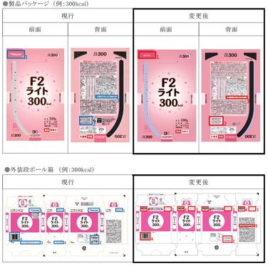 「「F2（エフツー）ライト」EJ容器 300kcal、400kcal 製品パッケージ及び外装段ボール箱変更のご案内」の関連画像