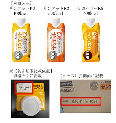 「「サンエットK2」 「リカバリーK5 」の回収に関するお詫びとお願い」の関連画像