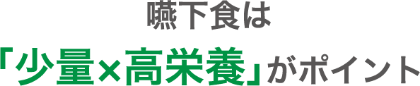 嚥下食は「少量x高栄養」がポイント