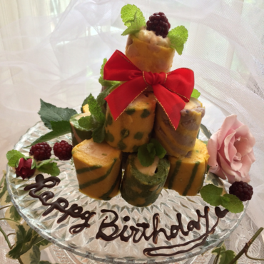 Happy ミニロール Cake Tower！！　江端真澄さん・左惠子さん（大阪府）
